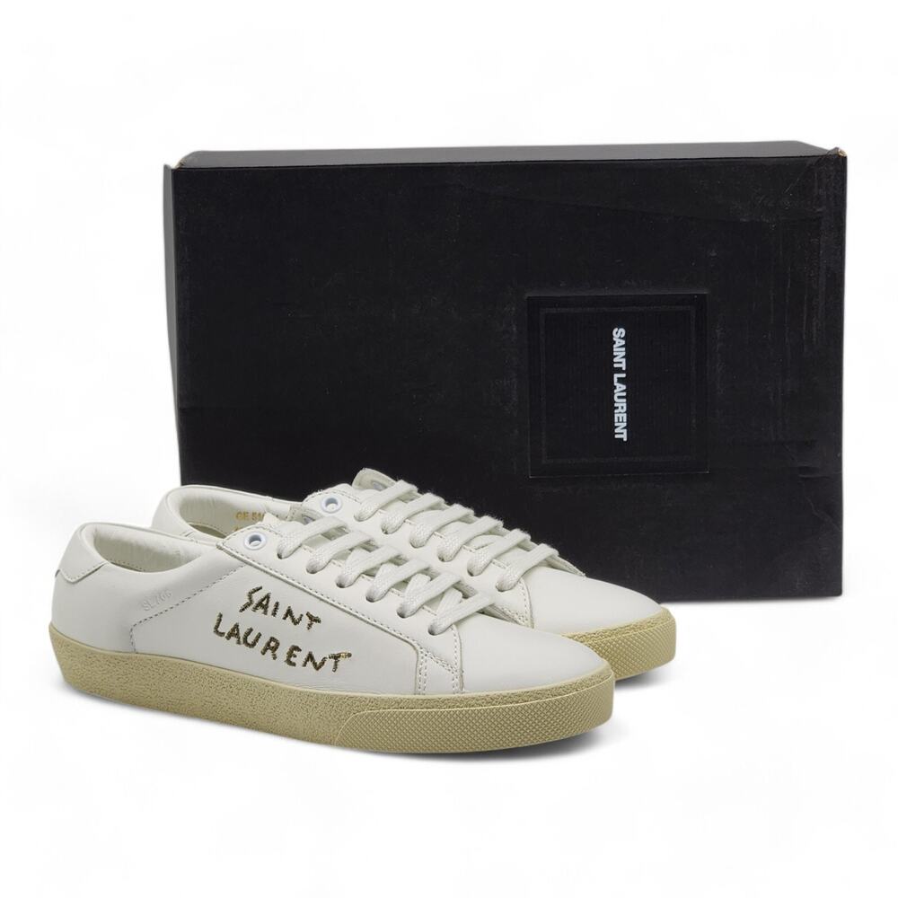 Saint Laurent Court Classic SL/06 Leather Sneakers White EU 36.5 US 6 - New $785